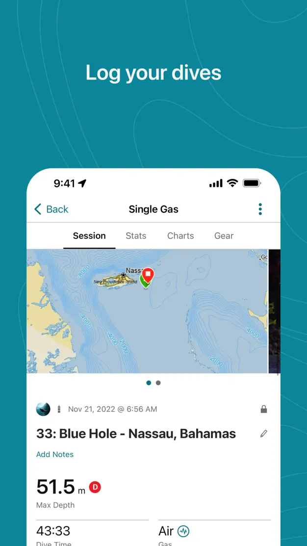 Garmin Dive dive list