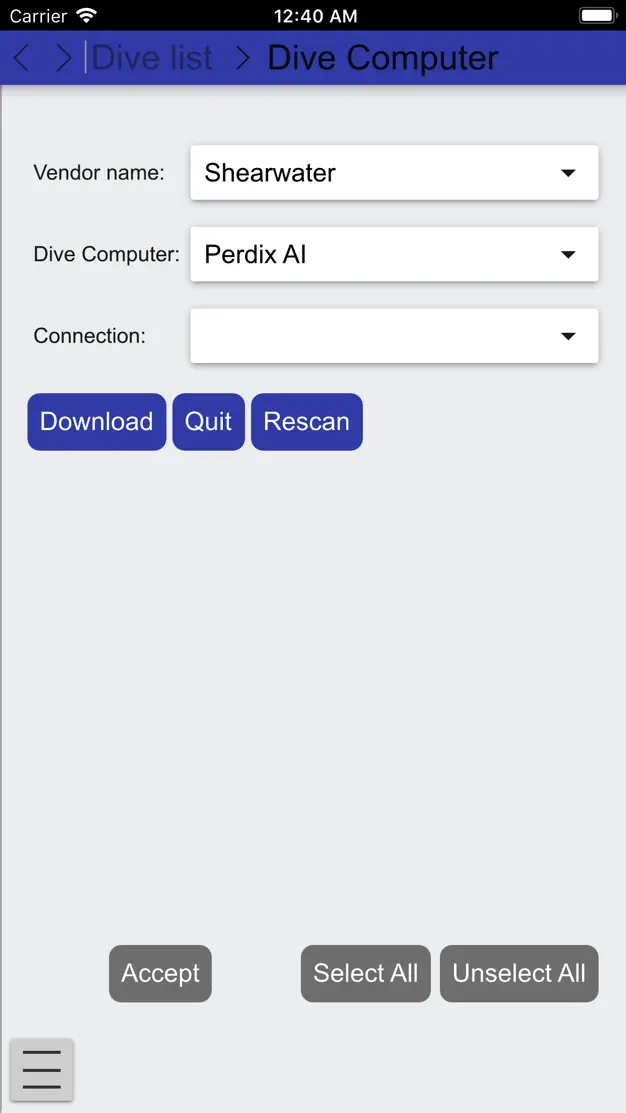 Subsurface-mobile dive details