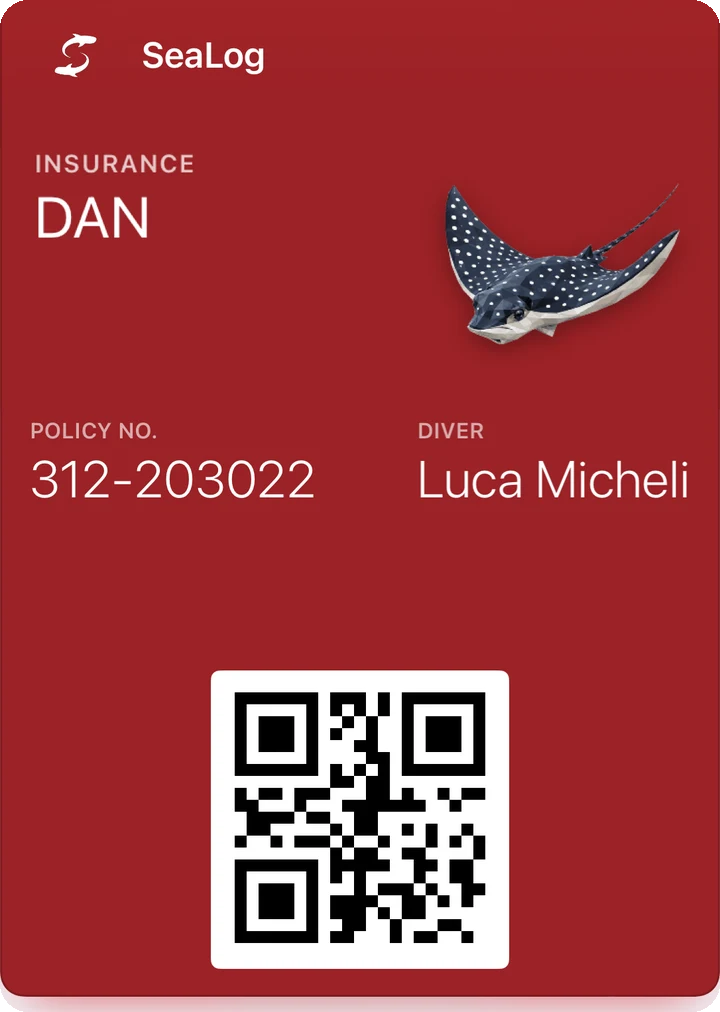 DAN dive insurance card in SeaLog